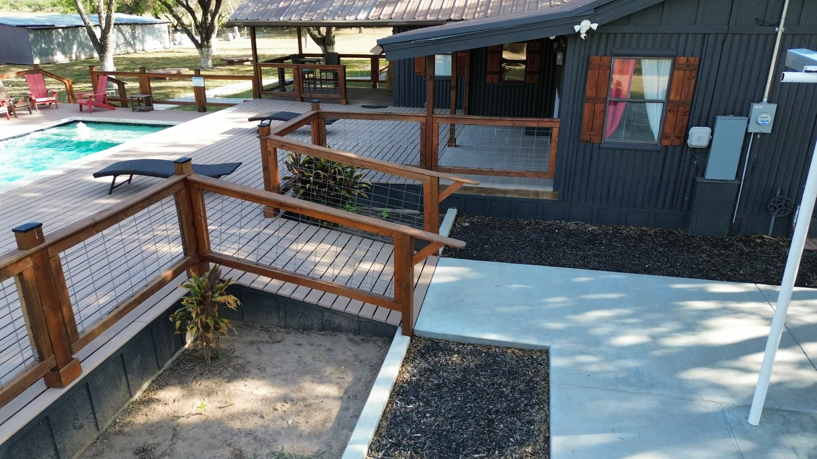 Alexandra's at Gwin, the deck and cabin
